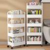 3/4 Tier Multi-Functional Household Trolley With Handle And Wheels To Move Bathroom Shelves Household Snacks Storage Rack