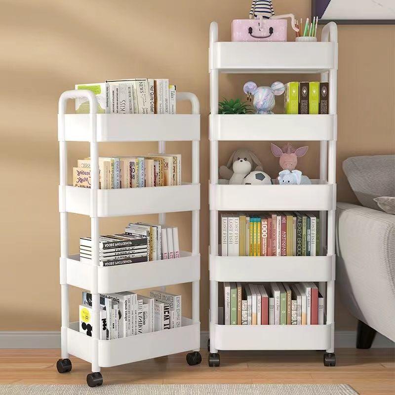 3/4 Tier Multi-Functional Household Trolley With Handle And Wheels To Move Bathroom Shelves Household Snacks Storage Rack