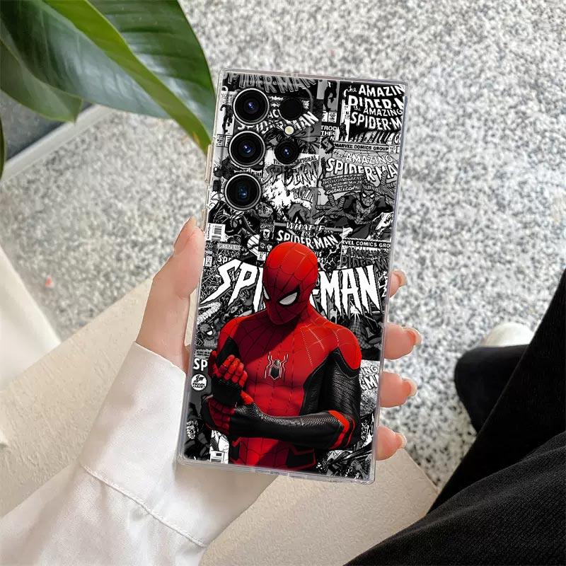 Marvel Spider-Man Comics Transparent Case For Samsung Galaxy S26 S25 Ultra S24 S22 S26 Plus S20 S23 S21 S25 FE 5G Clear Cover