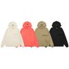 ESSENTIALS Season 8 Flocked Letter Sweatshirt Unisex Loose Plus Size Hoodie Fleece-Lined Jacket Trendy