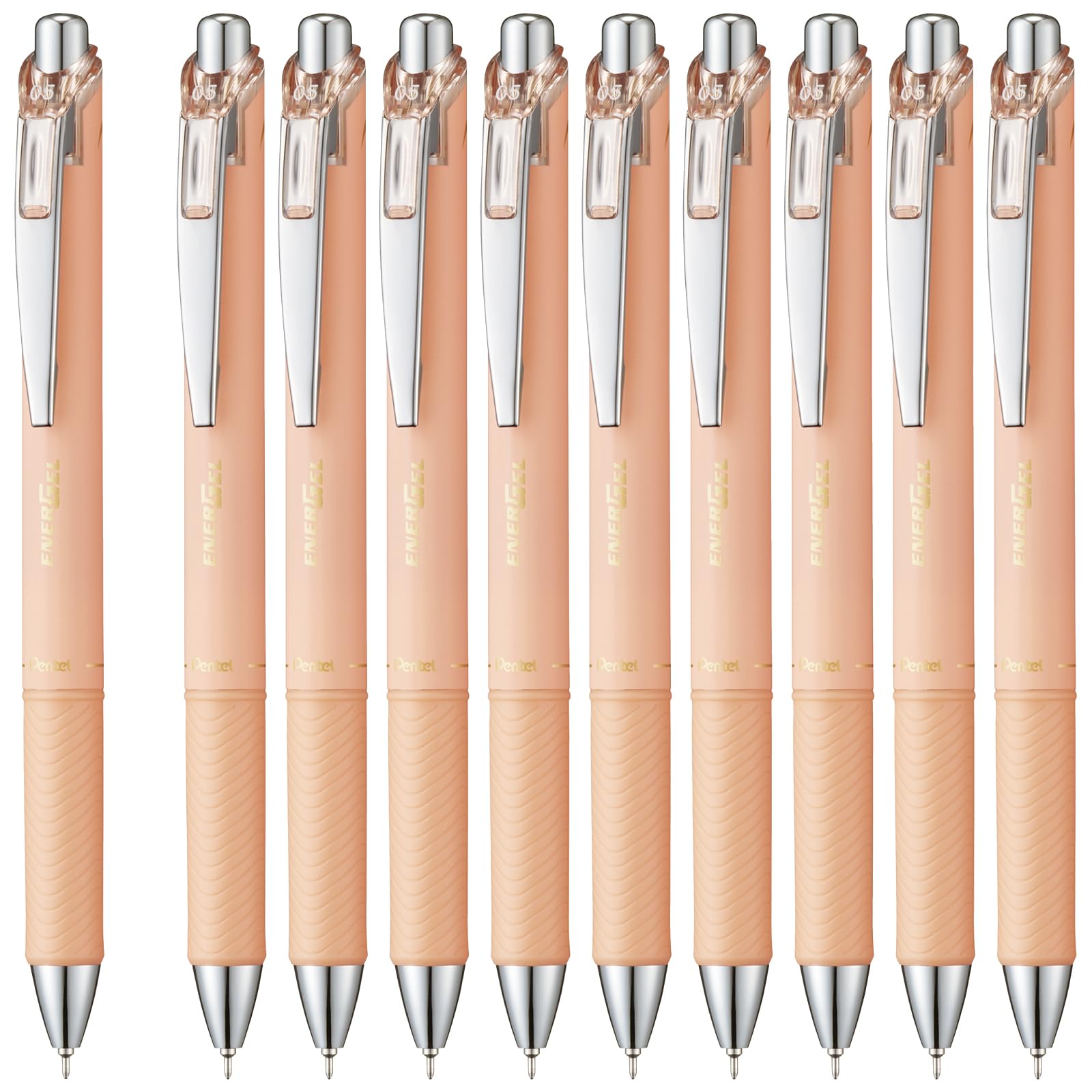 Pentel EnerGel Kohare Гелевая шариковая ручка Ограниченная серия Sunny 10 ручек 0,5 мм Ручка, Издание, Оранжевый, (BLN75KH-F4(10))