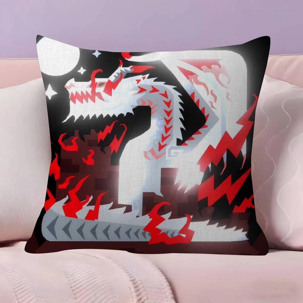 Game M-monster Hunter Wilds Cushion   Office Cushion Pillowcase Car Cushion Cover45X45CM Lumbar Pillowcase Sofa Pillowcover