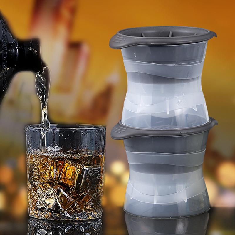 Silicone Large Ice Ball Maker for Whiskey - Quick Freeze Round Ice Cube Tray Ice Ball Mold