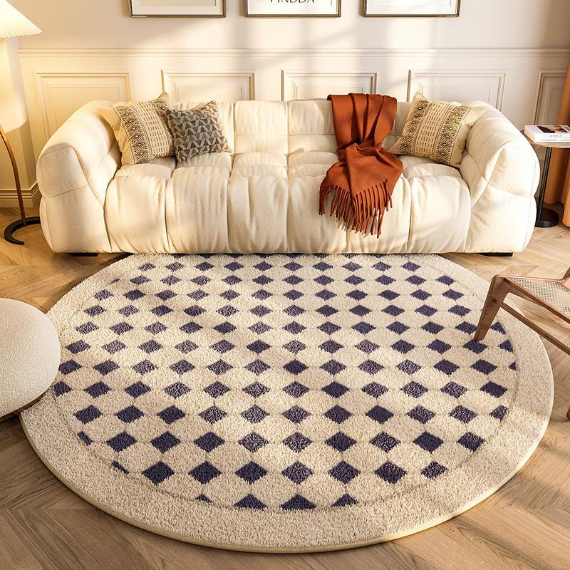 French Retro Circular Carpet Living Room Dirt Resistant and Wear-resistant Floor Mat Bedroom Easy To Maintain Bedside Carpet