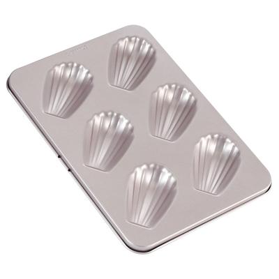 CHEFMADE Madeleine Mold, Shell Shape, Thin, 6 Cavities, Non-Stick