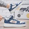 Scarpe da Skateboard Blu Cartone Animato Moda Uomo Bambino Sneakers da Skate Alte Uomo Casual Platform Trainer in Pelle Sneakers Anime Maschile