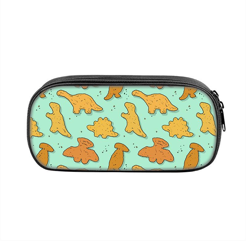 Dinosaur Chicken Nugget Pencil Case With Nylon Material For Students And School Supplies