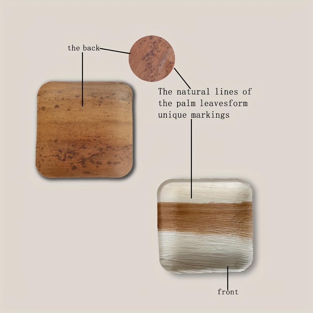 

Одноразовые тарелки из пальмового листа, по 24 штуки каждого размера, 6+8 дюймов 48pcs