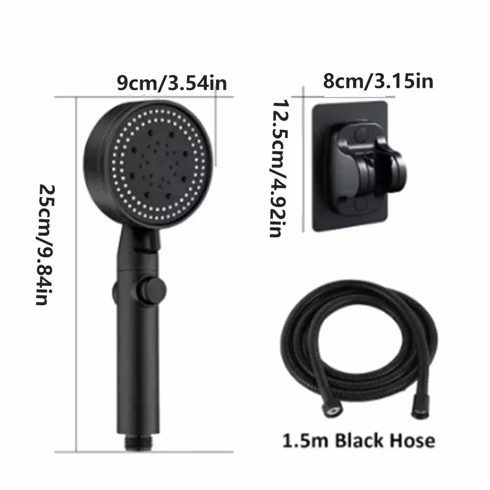 with 1.5M Hose and Bracket Shower Head Set 5 Modes Handheld Shower Hand Showerhead  Home