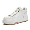 High-top leather little white shoes women's 2025 winter new women's thick-soled warm women's shoes casual versatile flat-soled single shoes