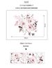 Watercolor Pink Flower and Leaf Combination Wall Stickers Home Background Decoration Stickers Removable Self-adhesive Mural