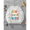 European Sizes Kids' Crewneck Sweatshirt -Colorful Numbers School Supplies Apple,Sportswear And Casual Wear, Soft And Comfortable, Children's Clothing