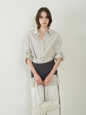FROMWHERE Oversized Strap Shirts Light Gray