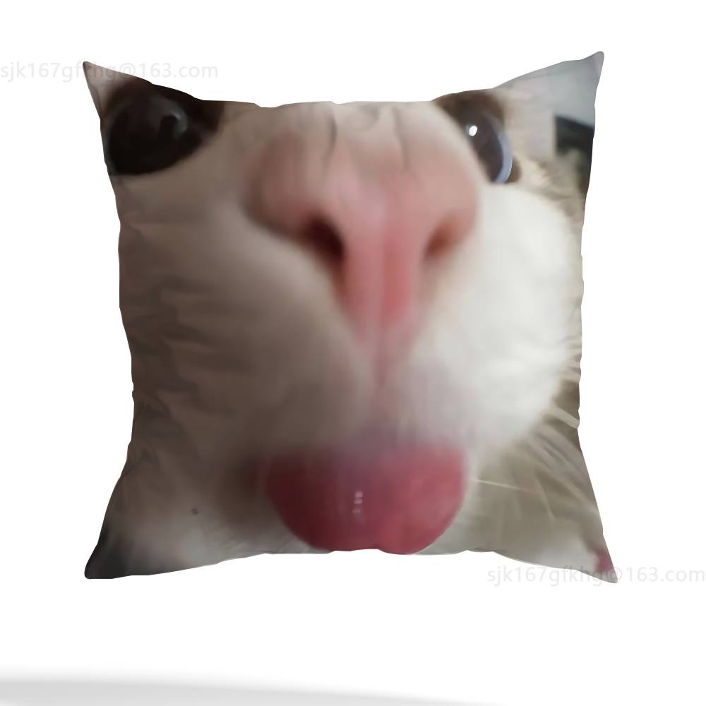 Funny Cat Meme Pillow Case Pillow Case Living Room Sofa Cushion Cover Suitable For Home Bedroom Room Decoration