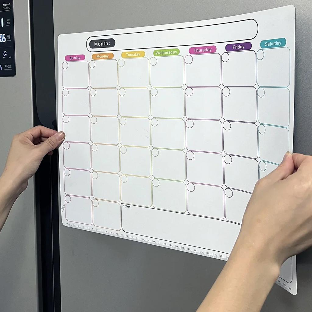 A Refrigerator Magnet ,monthly and Weekly Planner, Magnetic Calendar Sticker, Soft Magnetic Note Sticker, Message Board