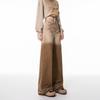 Women's Gradient Brown High-Waisted Wide-Leg Jeans - Spring/Autumn 2024, Loose Slimming Straight-Leg Floor-Length Trousers