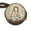 Virgin Mary Prayer Rosary Storage Bag Round Iron Artwork Religious Jewelry Box Cartoon Elegant Religious Articles Catholic Use