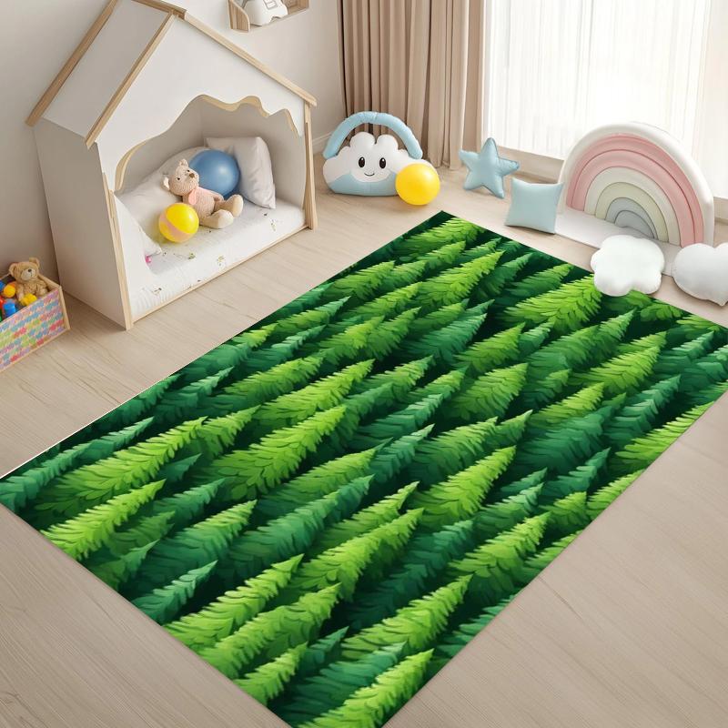 Kids  Playroom Rug Forest Tree Pattern Area Rug Non Slip Mat for Children s Room Design Easy To Clean Perfect for Home Decor 40X60CM