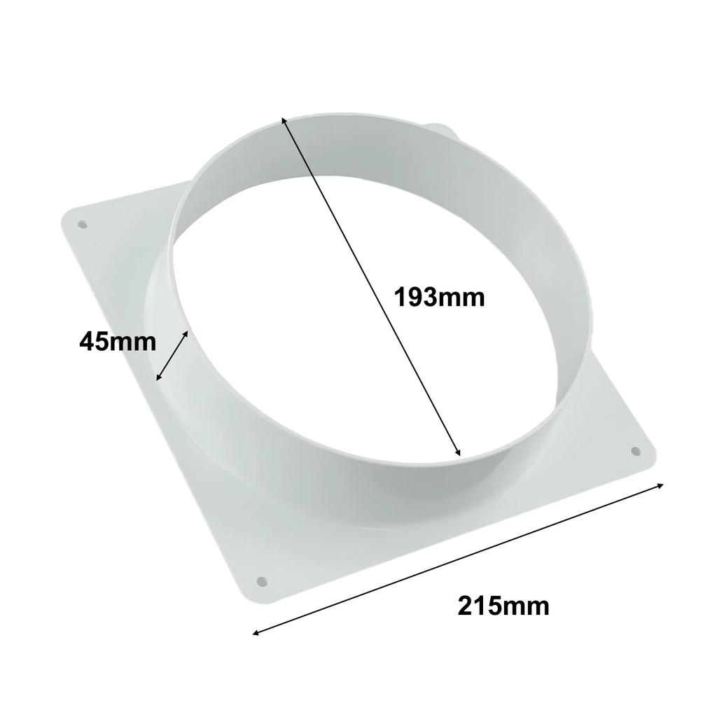 8 Inch ABS Mobile Air Conditioner Exhaust Pipe Joint Flange Interface White Flange Connector Non Toxic Material
