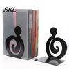 Music Decoration 1 Pair Metal Book Ends, Piano Musical Notes Decorative Bookend for Shelves, Heavy Cut Bookends Duty Holder Stand, Non-skid