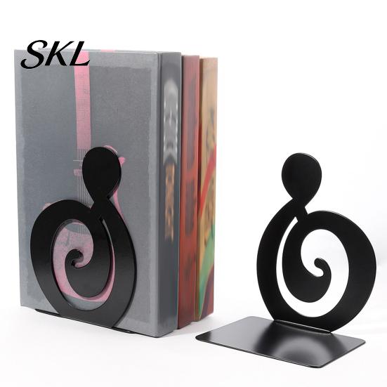 Music Decoration 1 Pair Metal Book Ends, Piano Musical Notes Decorative Bookend for Shelves, Heavy Cut Bookends Duty Holder Stand, Non-skid