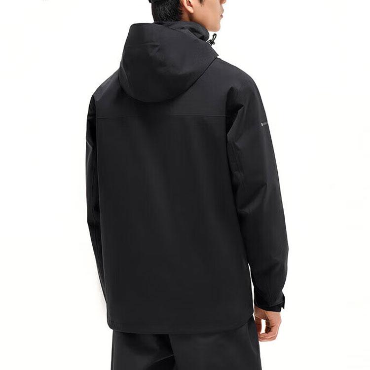 Anta Giacca in Pile Tre-in-Uno Impermeabile Antivento con Cappuccio Giacca Uomo Nero Base 952347607-2