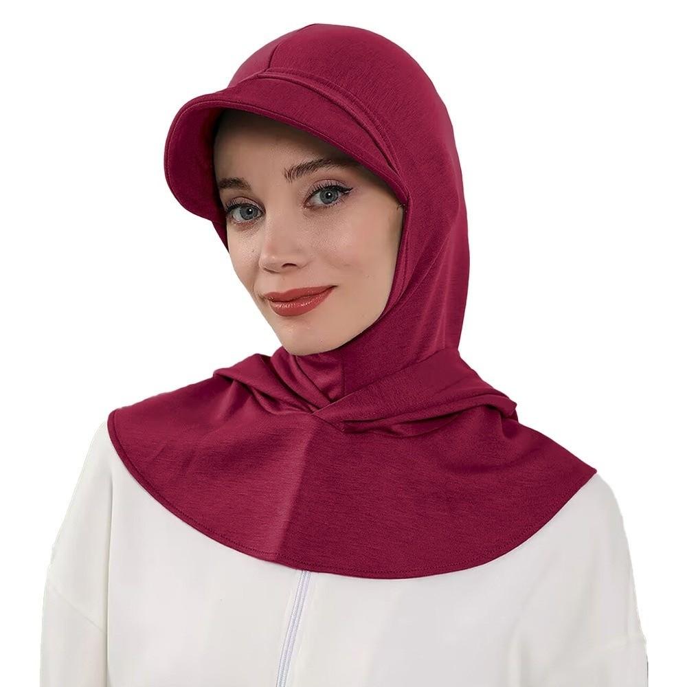 Double Layer Full Coverage Bonnet Hijab Fashion Solid Color Modest Visor Underscarf Bonnet