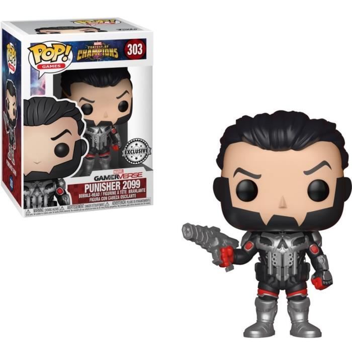 Figurine Funko Pop! Marvel - Contest of Champions Exclusivité: Punisher 2099 - Noir - 10 Cm