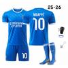 Kids Sportswear Mbappe Soccer Jersey Blue Short Sleeve Breathable Quick Dry Youth Training Shirt