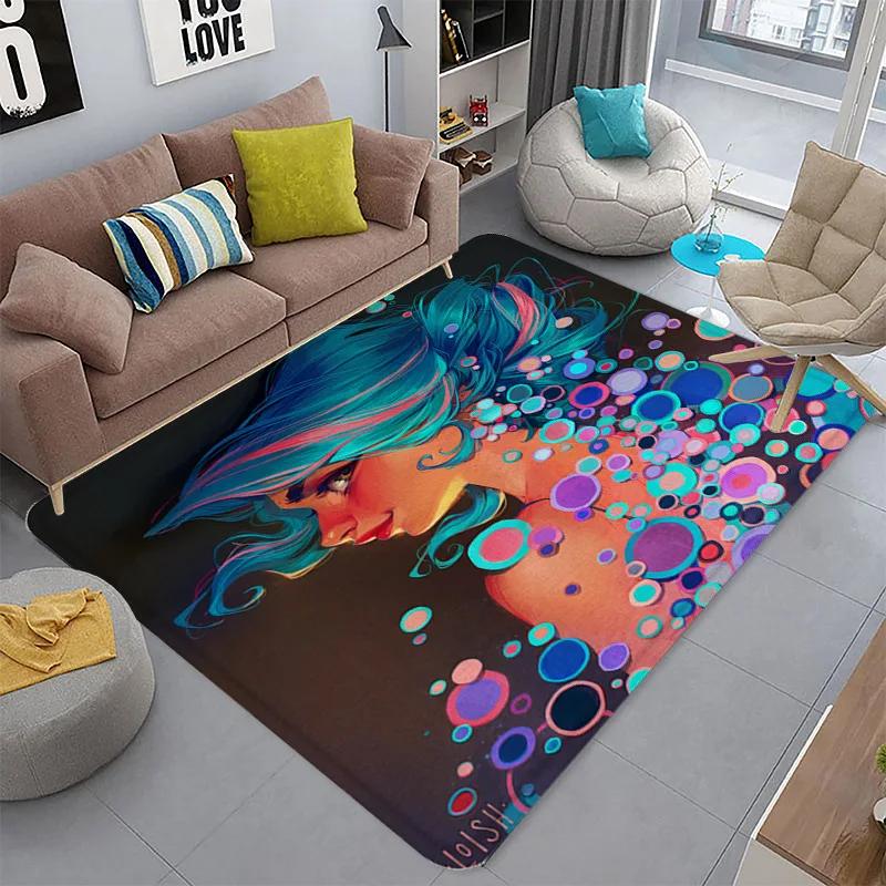 Home Living Room Carpet Children's Crawling Mat Crystal Velvet 3D Printing Floor  Non-slip Sitting Blanket