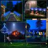 4PACK Outdoor Solar Lighting Copper Flash Post Light, LED 8 Modes Garden Landscape Light, Stainless Steel Rod with Light Source Sensor