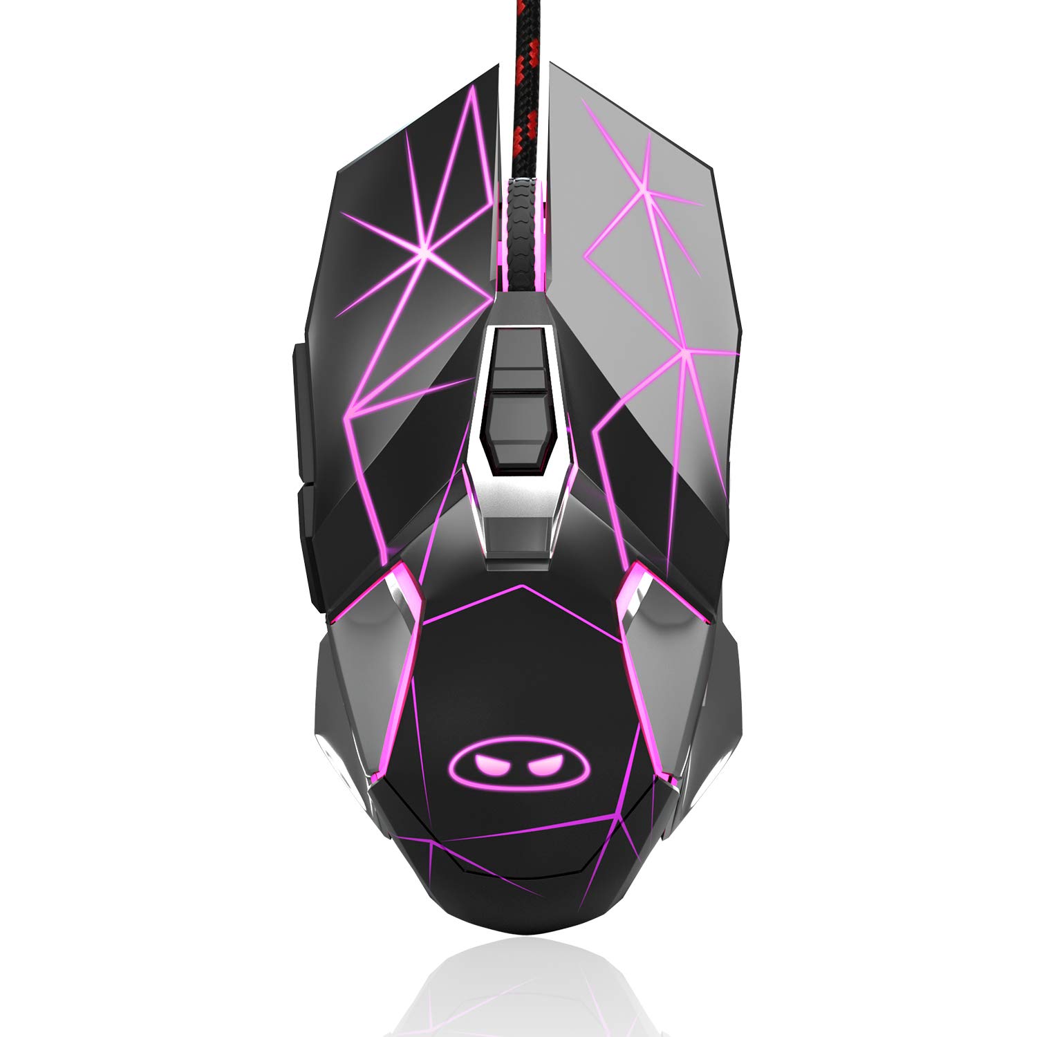 

MageGee G10 Wired Gaming Breathing LED Adjustable Ergonomic Optical Computer Mouse with 7 Buttons for Windows PC Black Mouse, 7-Color Backlit, 6-Speed чорний