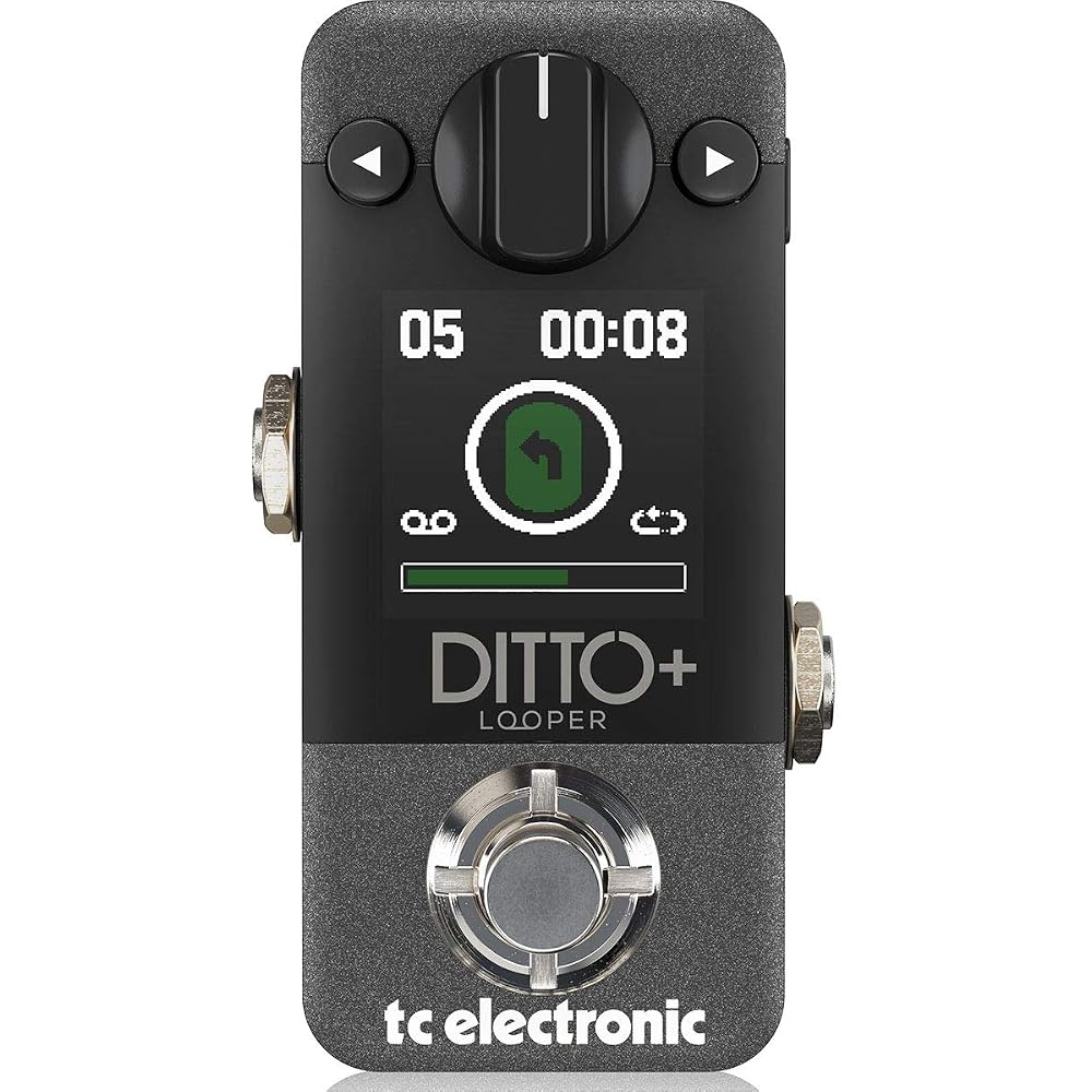 TC Electronic Ditto+ Looper Pedal Compact Size 99 Slots 60 Minutes Loop Time Black