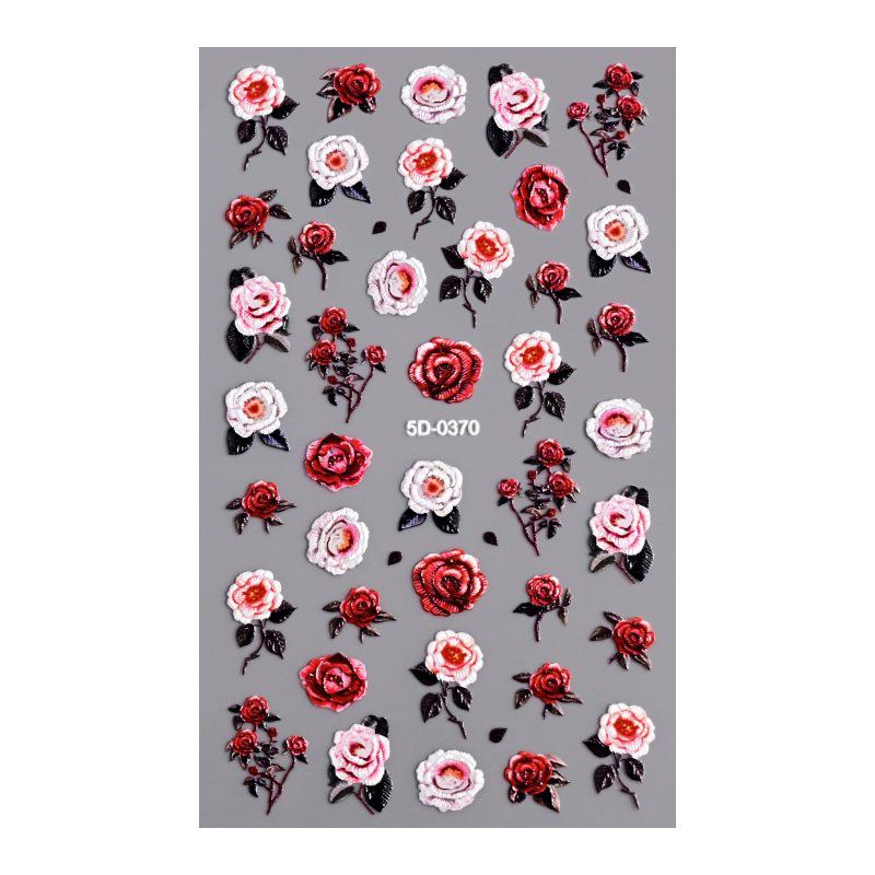 

Популярные 5D наклейки для ногтей с тиснением в виде роз и разноцветных цветов для девочек