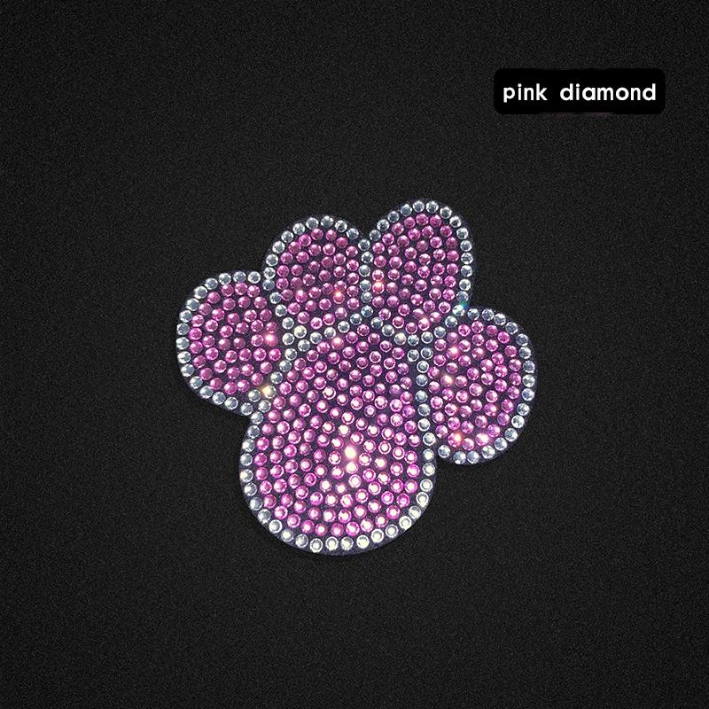 Diamond Crystal Car Stickers Dog Paw Stickers Cute Palm Print Body Tail Scratch Stickers Exterior Decoration Auto Accessories