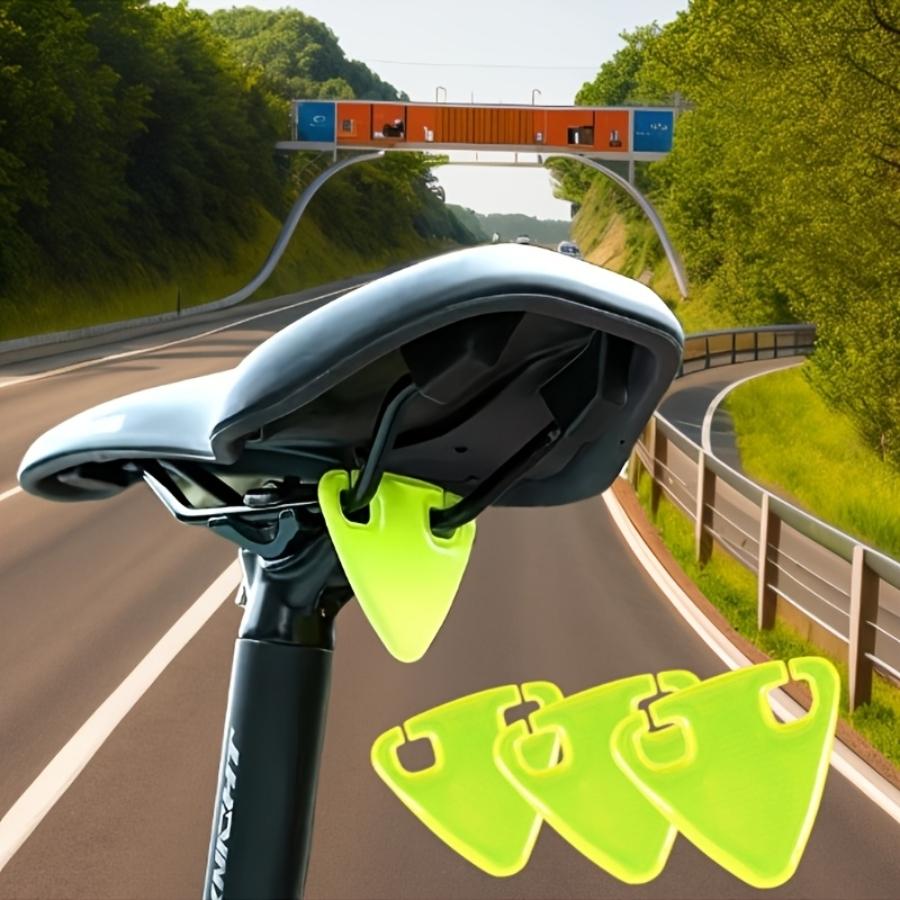 Warning Pendants with Reflective Film - Triangular Stickers for Night Cycling, Road/Mountain/City Bikes, Easy Peel & Stick Adhesive