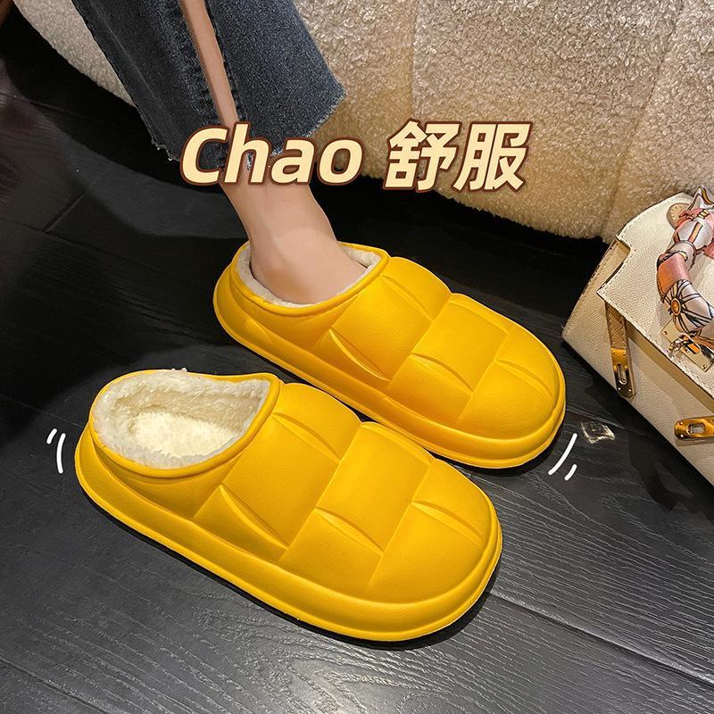 Cotton slippers women's winter bag and indoor men's home non-slip thick bottom warm
