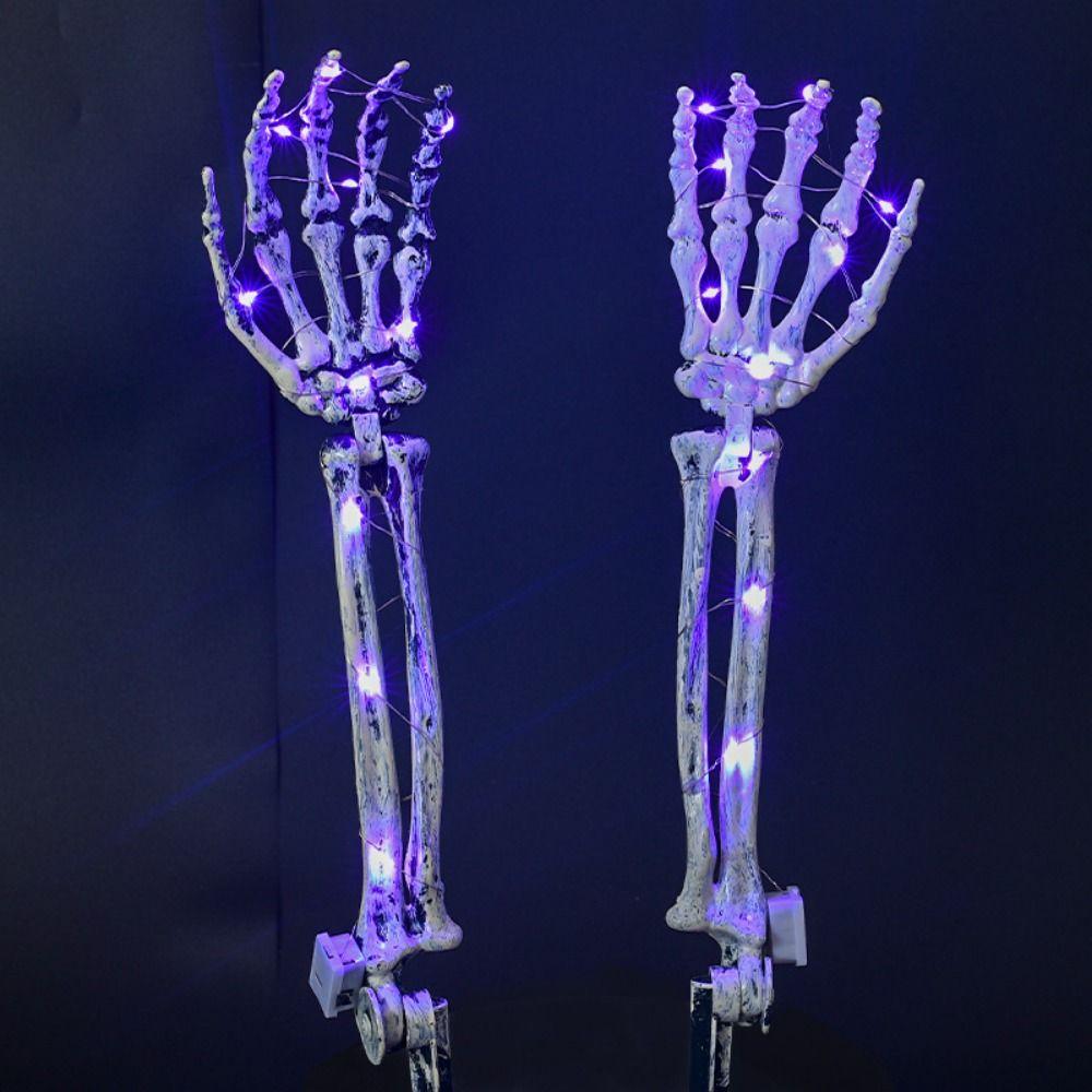 Exquisite Lighted Skeleton Hand Props Handmade Halloween Decorative Lights  Halloween Party