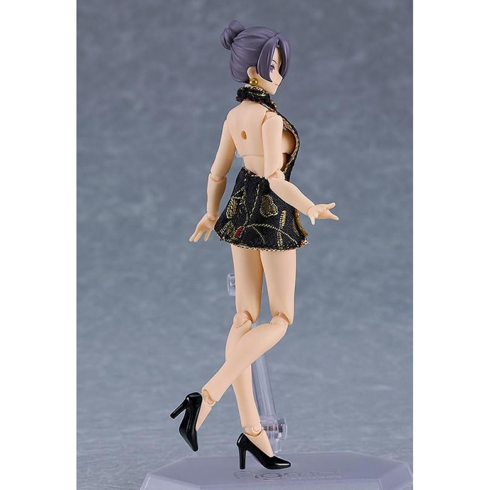 figma female body [Mika] with miniskirt China dress [black] non-scale plastic painted movable figure