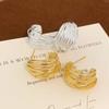 Metal Winding Multi-layer C-ring Unique Niche High-end Feeling Light Luxury Temperament Earrings for Women