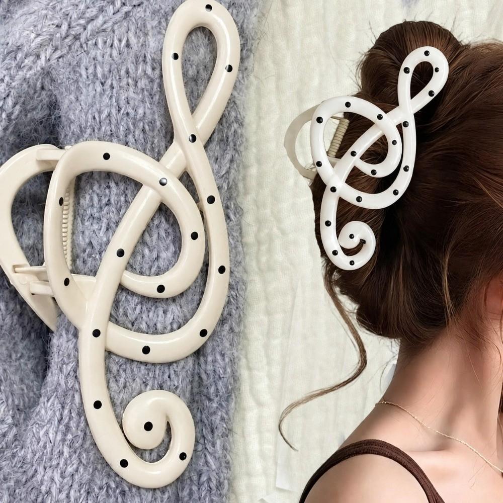 Oversize Shark Clip Headwear Polka Dot Hair Barrettes Retro Musical Note Hair Claw Headwear