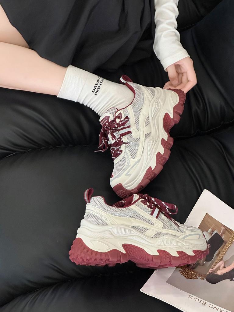 Summer 2025 new couple dad shoes platform Internet celebrity versatile casual trend comfortable breathable sports men's shoes