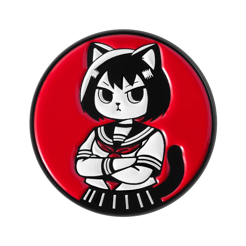 Anime Manga Cat Girl Enamel Pins Otaku Japanese Culture Loves Metal Brooches Lapel Badge Fashion Jewelry Gifts for Friends