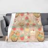 Cute Capybara Loves Strawberry Blankets Fleece Autumn/Winter  Breathable Ultra-Soft Throw Blanket for Home Car Rug Piece