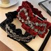 Vintage Velvet Diamond Folded Bow Headband Sweet Headband Internet Celebrity Personality Hair Accessories Women