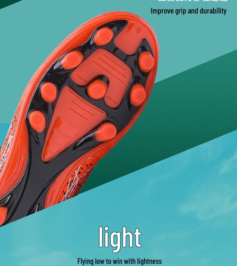 Kids' Studded Soccer Shoes for Boys and Girls, Youth Outdoor Lawn Football Shoes