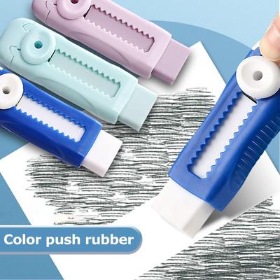 Core Replacement Push Pull Eraser With Refills Pencil Wiping Eraser School Office