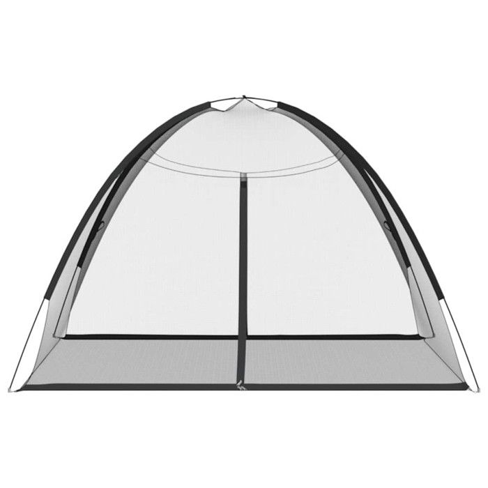 Mongolian Mosquito Net with Doors 220 Mesh Black 200x200x135 Cm