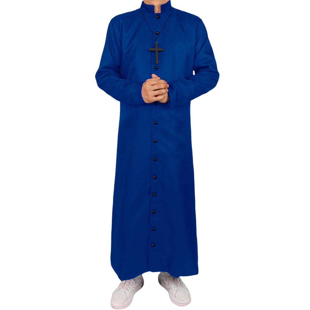Robe Uomo Roba da Chiesa Coro Ministro Clero Pulpito Liturgico Uomini Supporto Liturgico Collo Alto Monopetto Ministro Coro