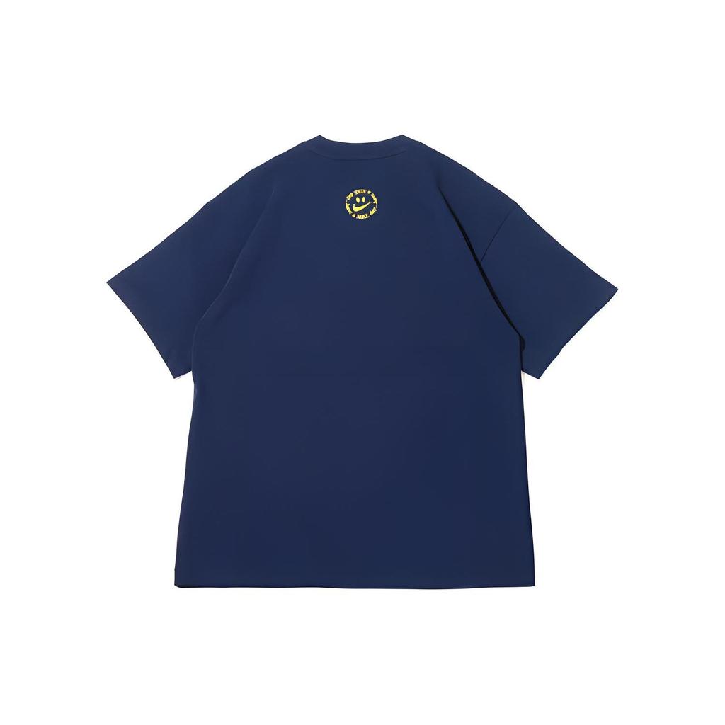 Nike Smiley Cartoon Floral Logo Print Round Neck Short Sleeve T-Shirt Men Tops Blue DV0683-419